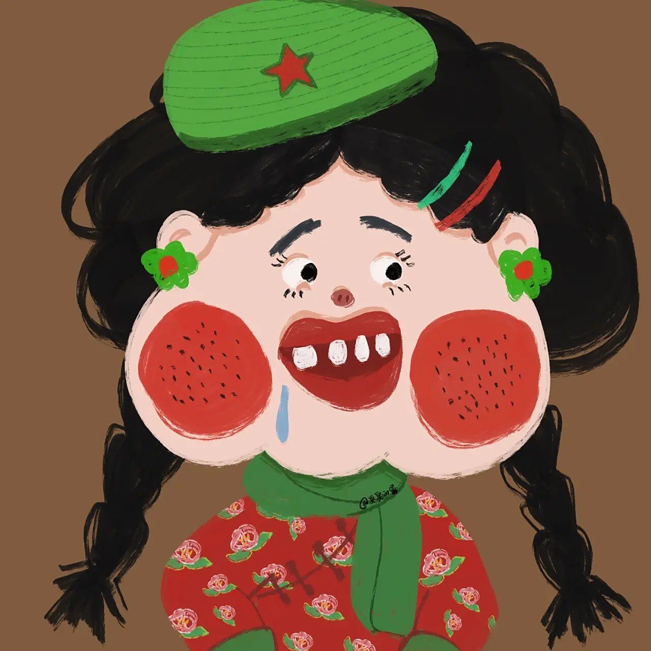 手绘插画|丑萌头像|村花94来啦 图片均为原创,未经授权禁止商用禁止