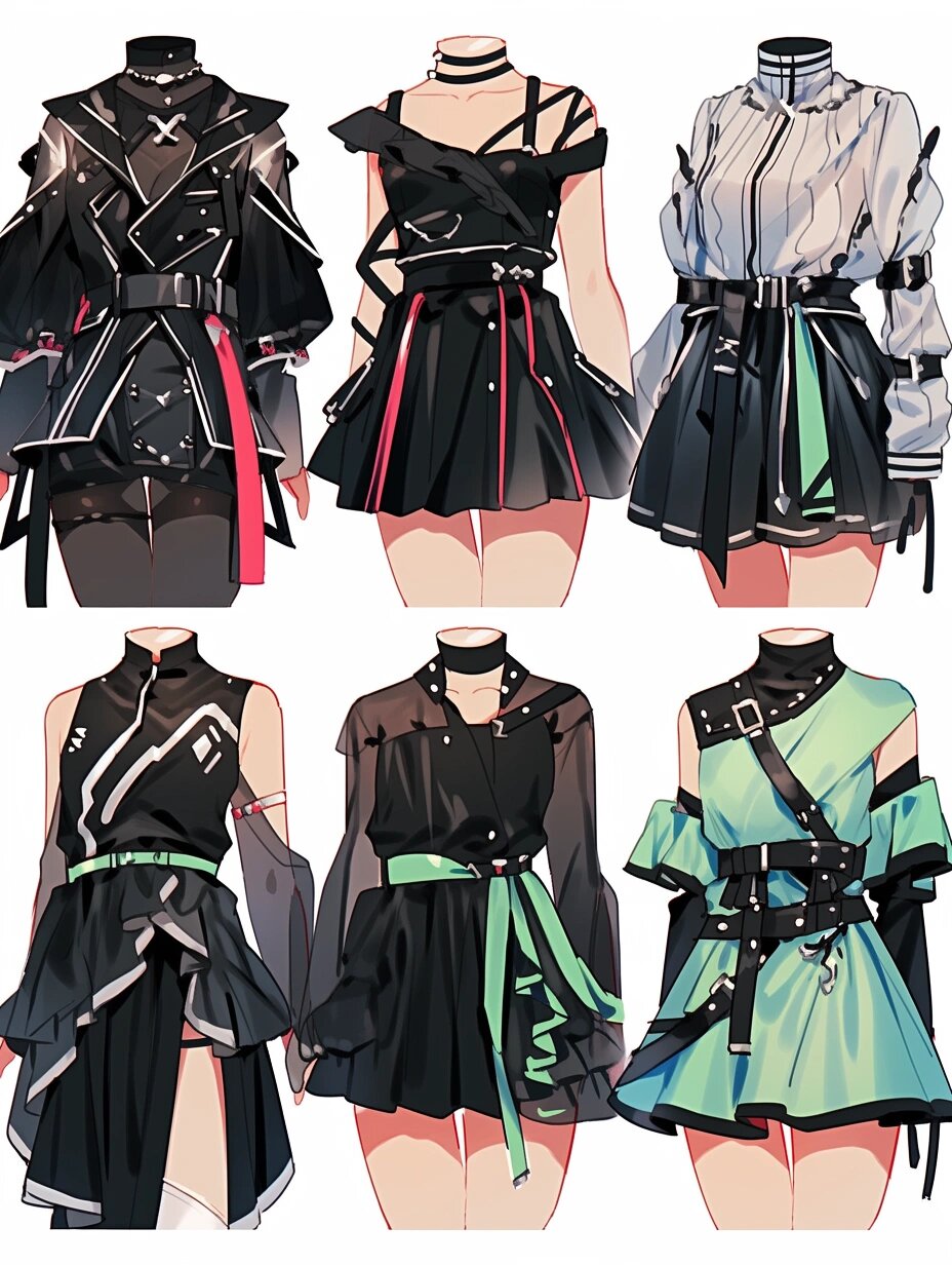 服装设计/个性少女哥特风lolita服装效果图