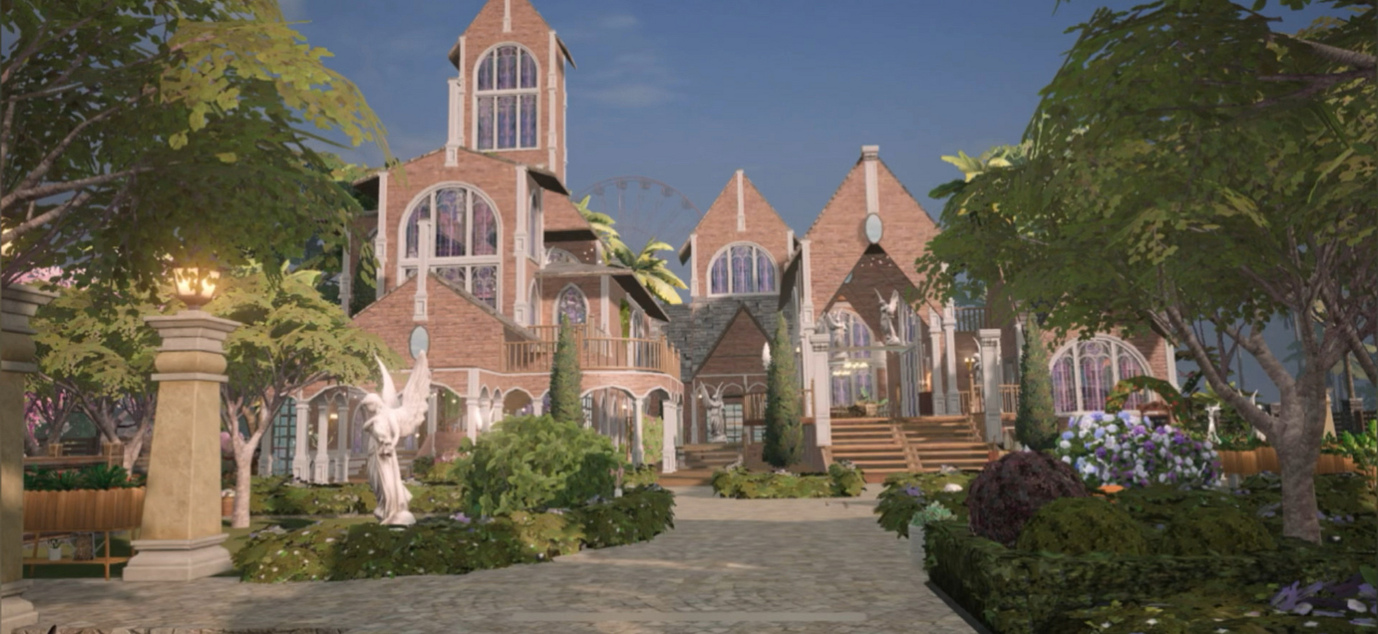 黎明觉醒|0氪的复古欧式庄园 本来想建个末世教堂7615来着,画风