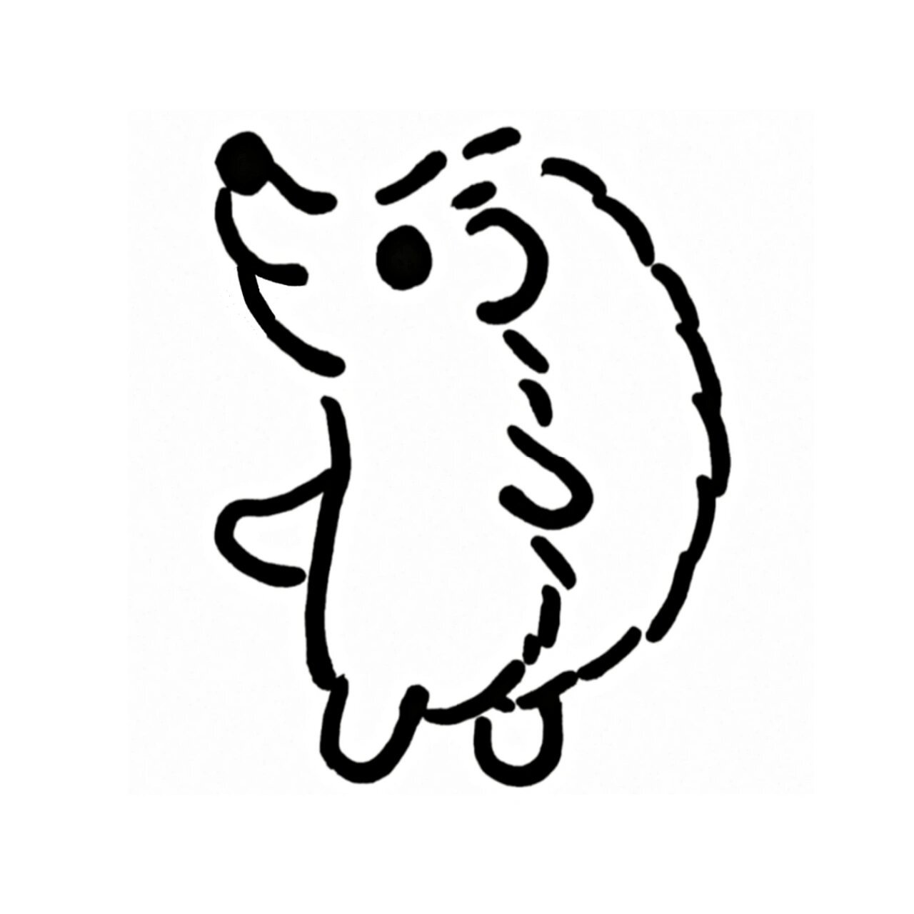 极简手绘表情动物简笔画:02可爱小刺猬