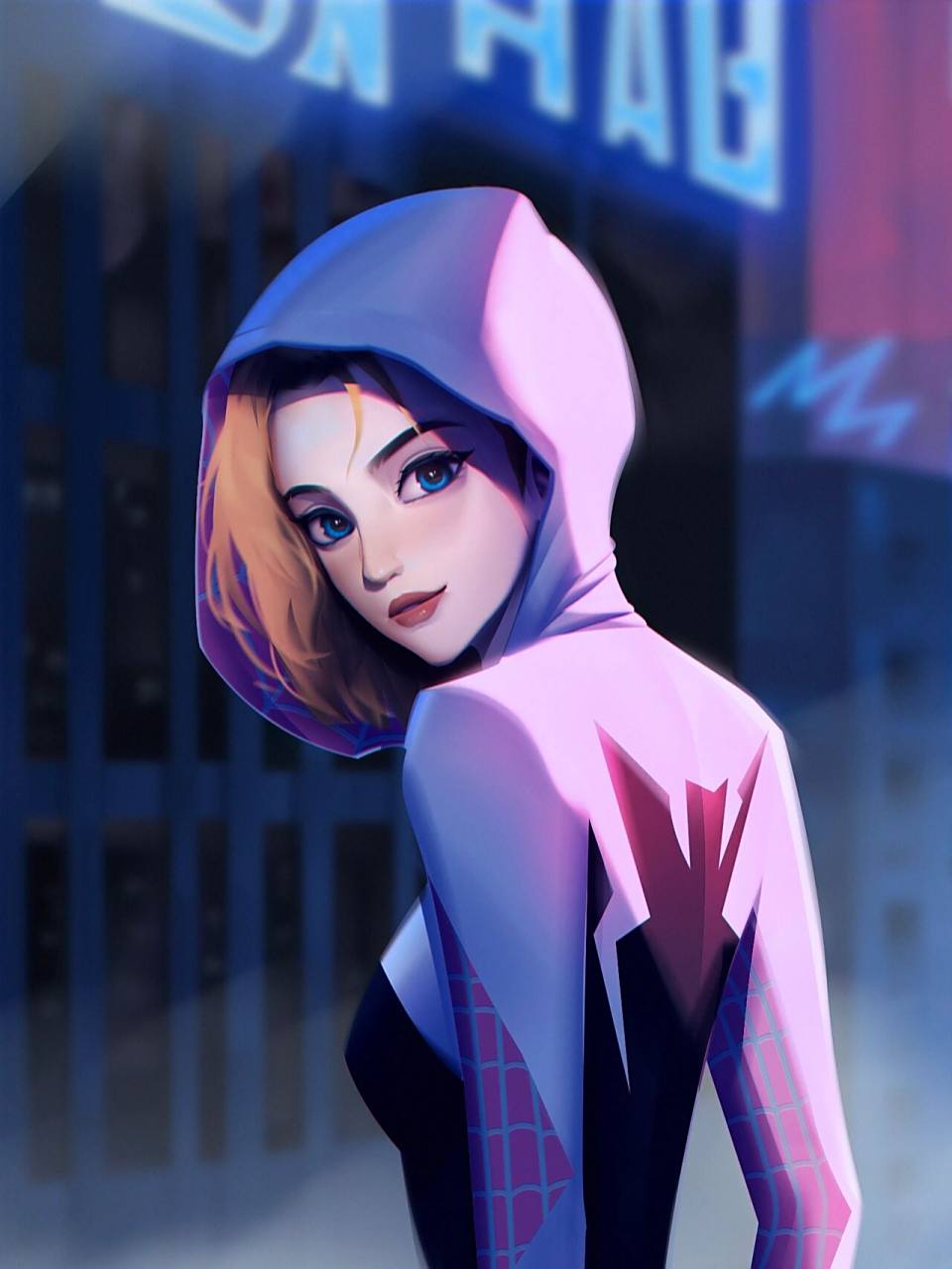 画一张女蜘蛛格温丨板绘插画      【可作头像】 【可教学】