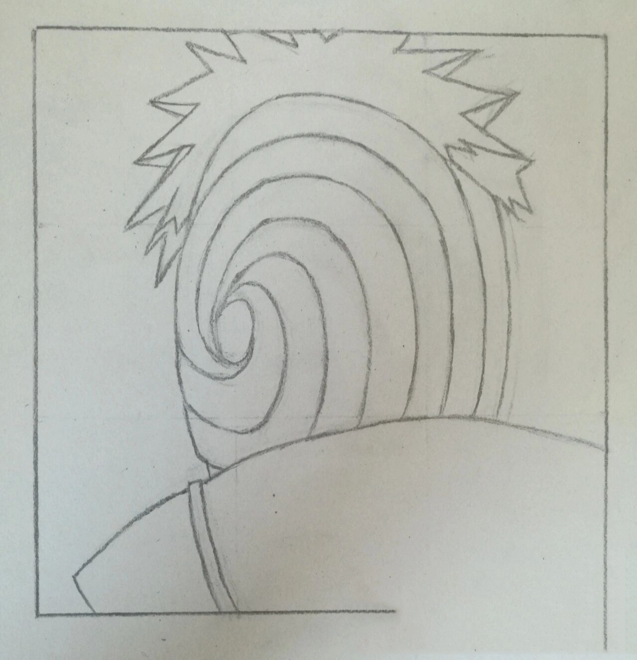 火影忍者阿飞手绘线稿过程教程(晓