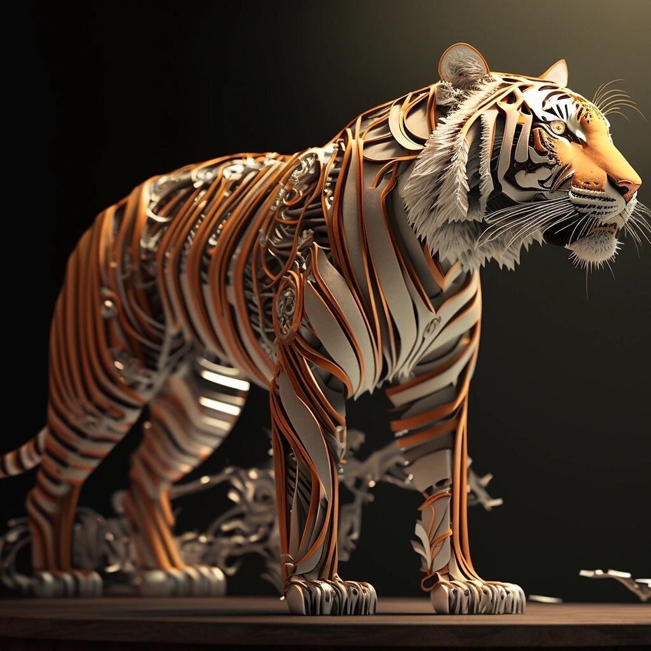 机械老虎,斑纹线条很漂亮