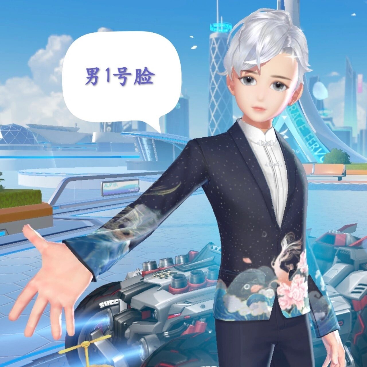 qq飞车手游捏脸 男1号脸 喜欢的帅哥们可以在某宝搜店铺名:品颜捏脸