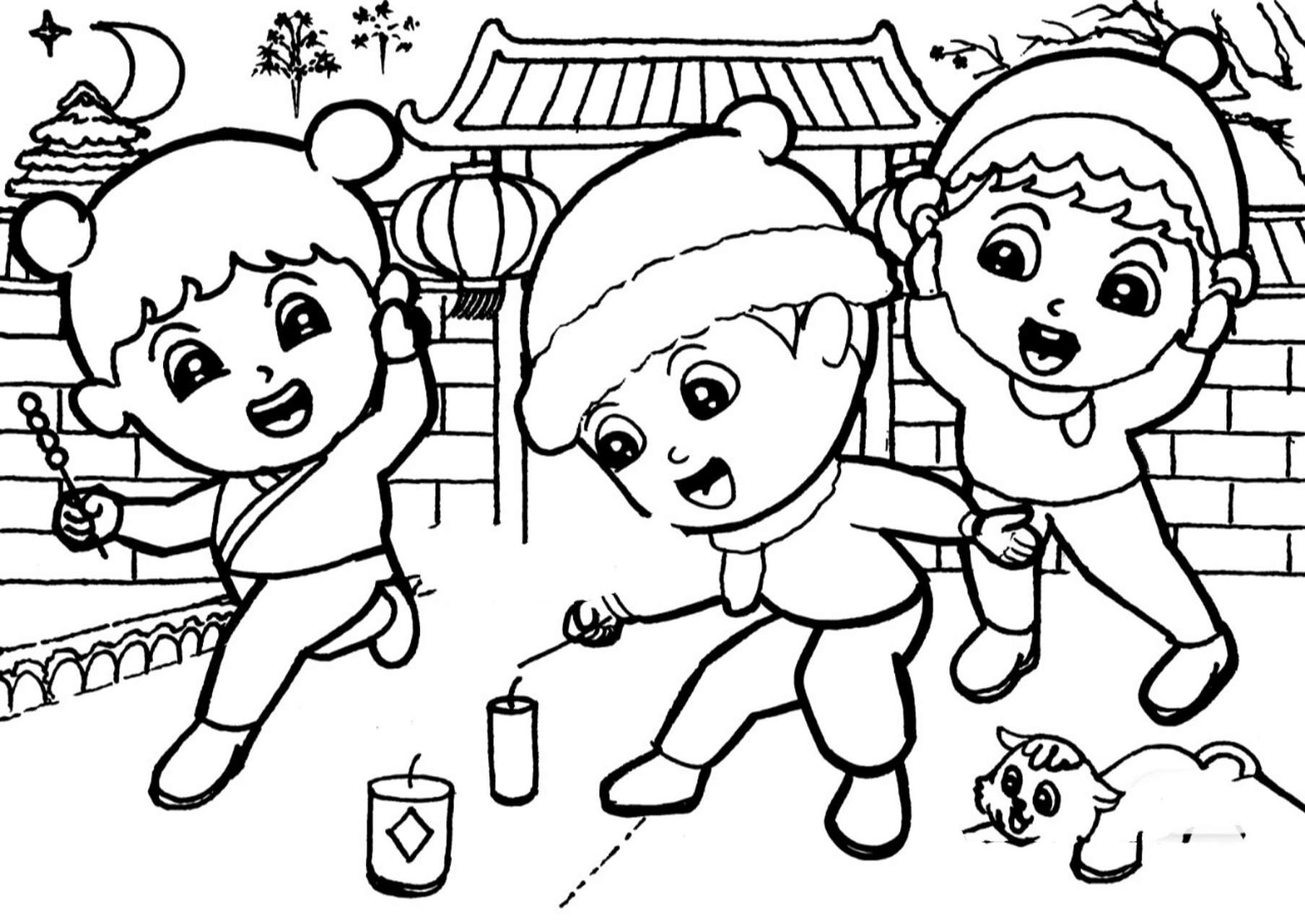 考编简笔画系列第20张《贺新春》进来大图 绝对原创,有用拿去,备注