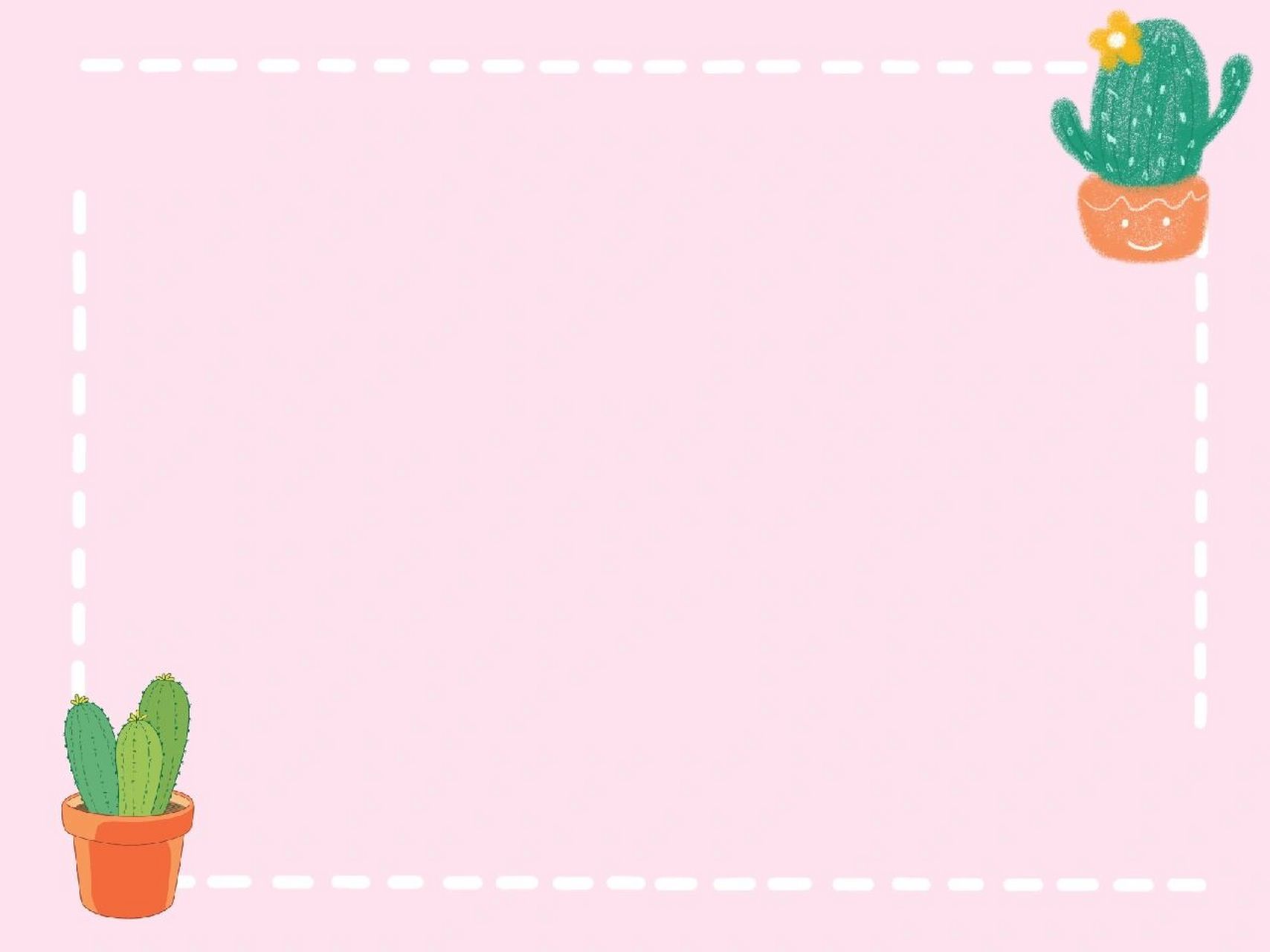 仙人掌主题ppt背景图 我们开学啦,这几天一直在上班～看到了班里的