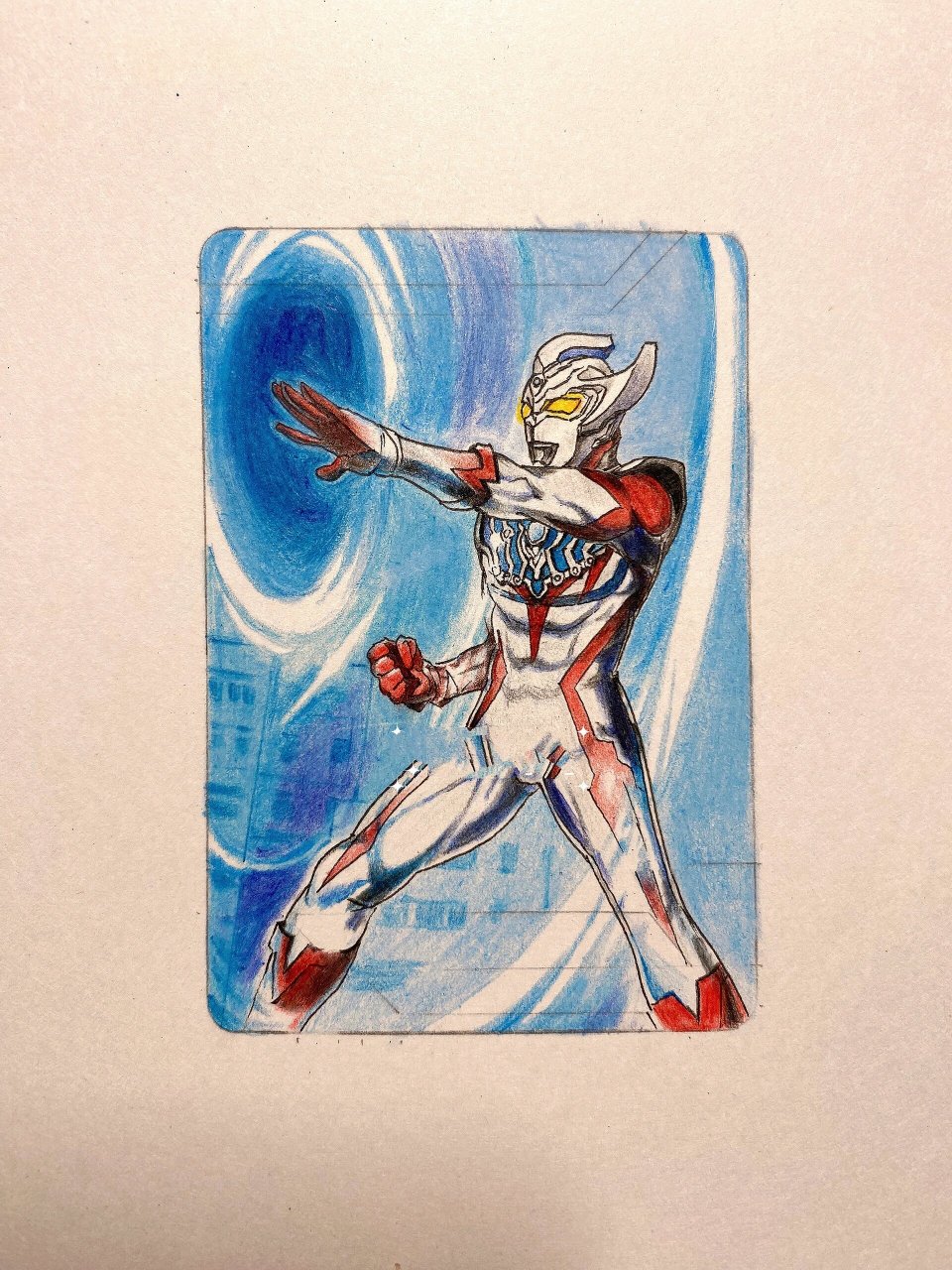 画一张泰迦奥特曼or卡,附上超详细绘制过程 附上泰迦奥特曼or卡的详细