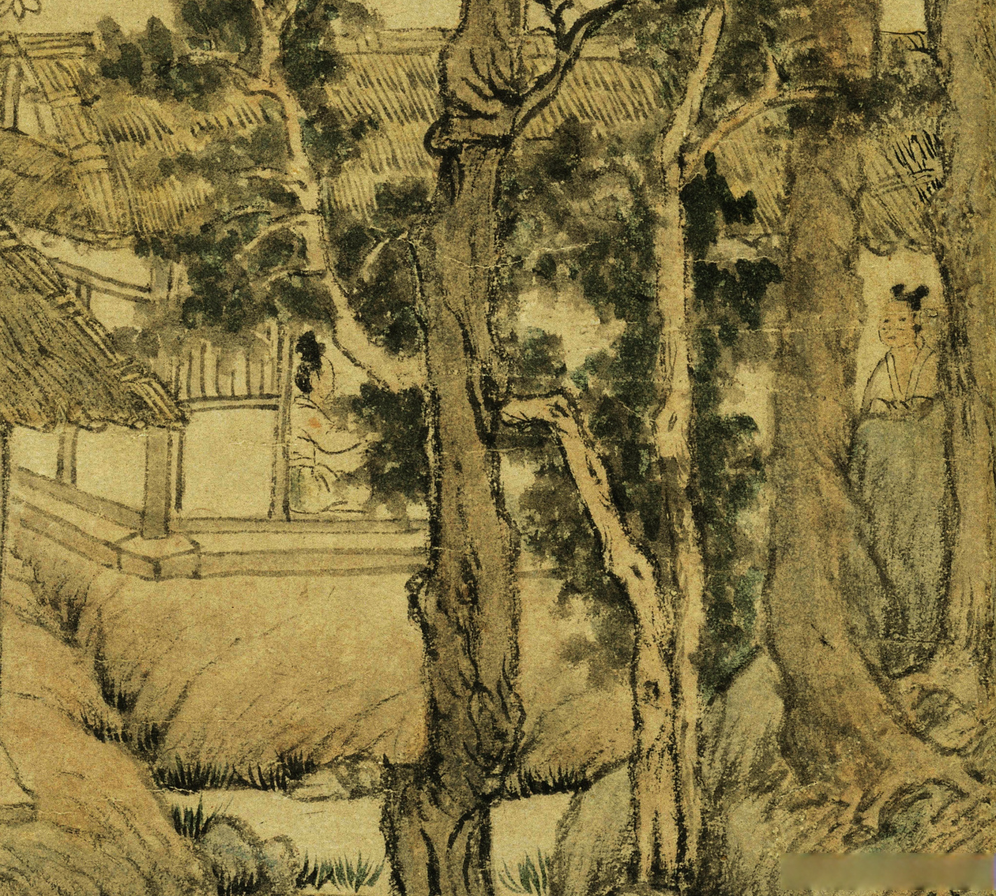 《西郊草堂图》,元代,王蒙,纵97厘米 ,横27.