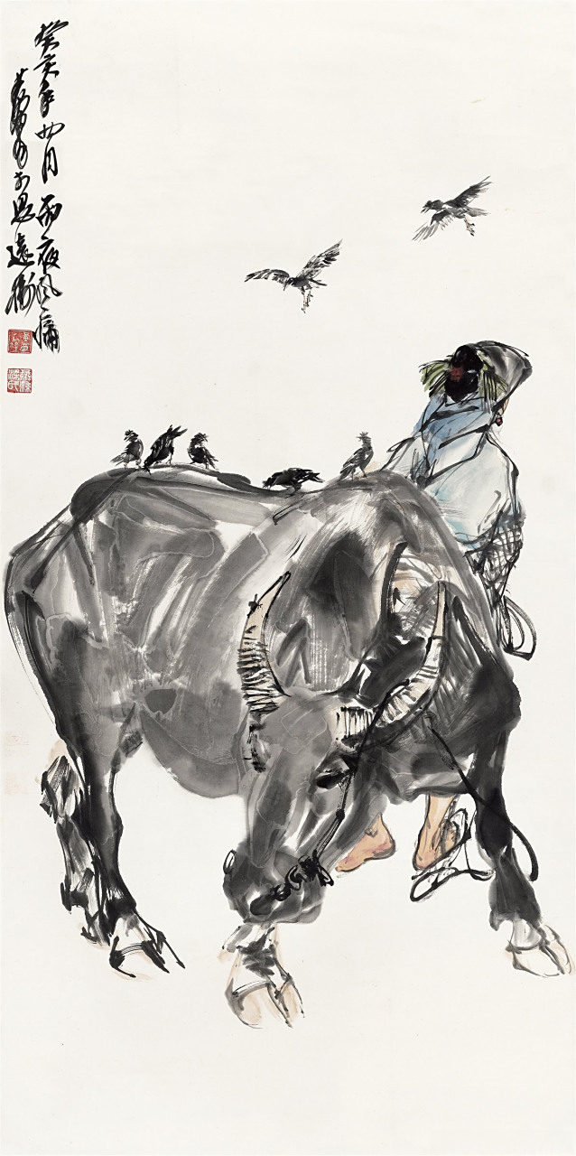 画家黄胄笔下的牧牛图