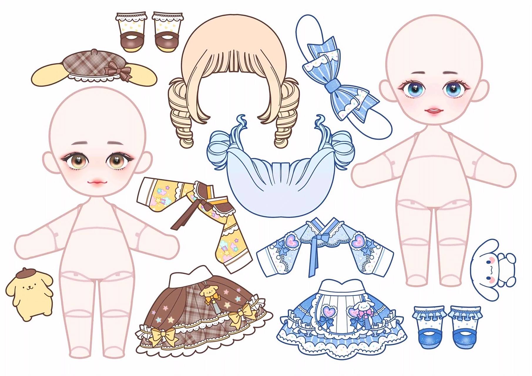 三丽鸥换装纸娃娃 依旧是韩国博主的作品,喜欢的存哦