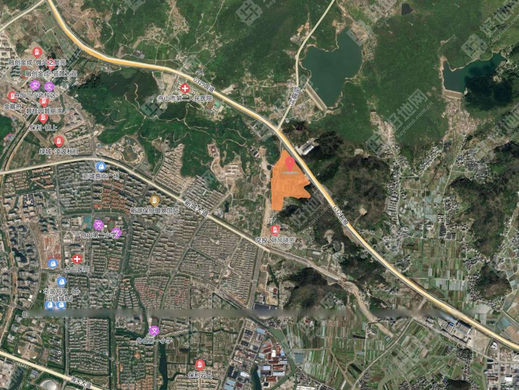 舟山市新城lc-15-01-05地块,出让面积144927.91㎡,容积率1.0-1.