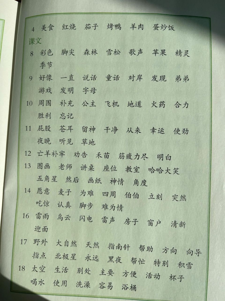 98二年级下册语文|词语表 92二年级下册语文|词语表