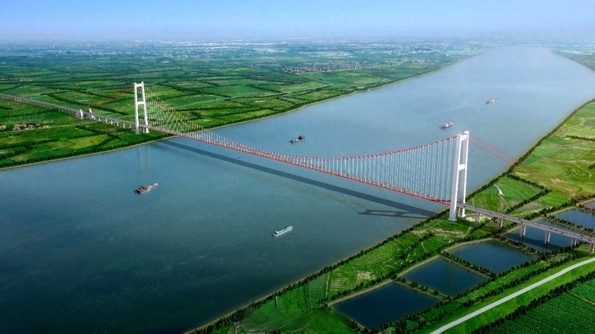 畅通武汉#【汉南长江大桥及接线工程最新进展】近日,省交通运输厅在