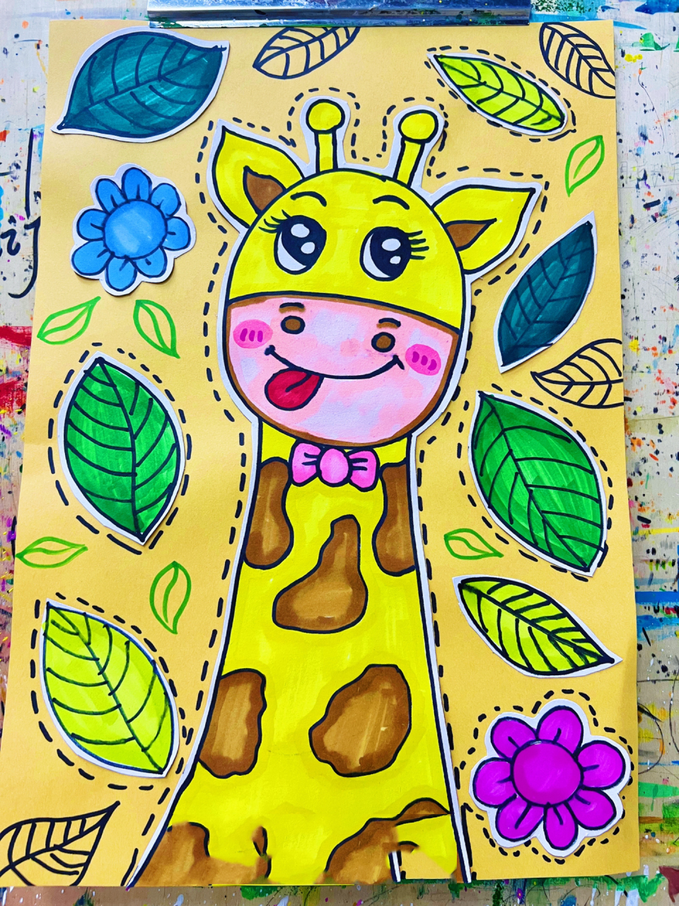 创意儿童画《长颈鹿00》启蒙班50 适合3–5岁的宝贝