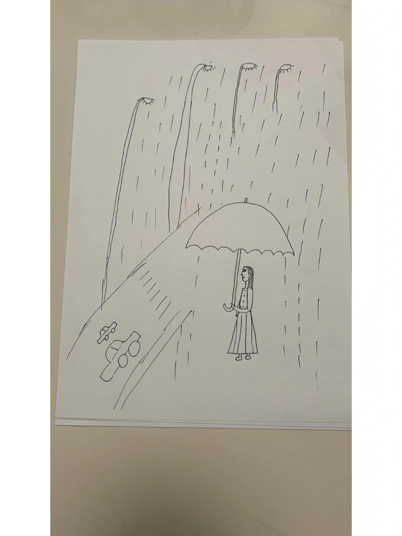 心理学雨中人画的解析图片