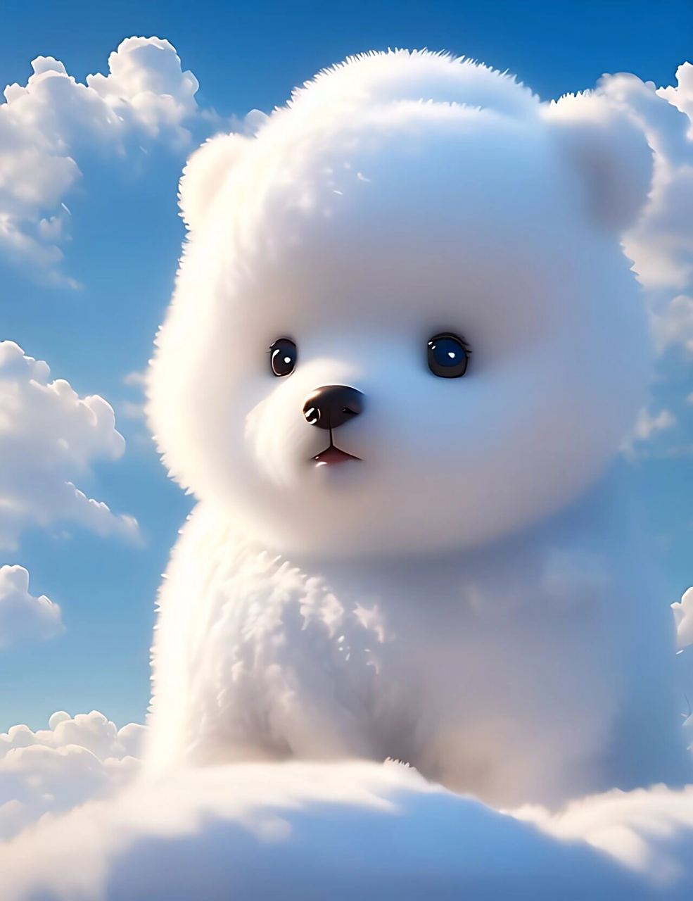 可爱的云朵壁纸头像 第⑥弹 天空,白云,小熊,最治愈心情