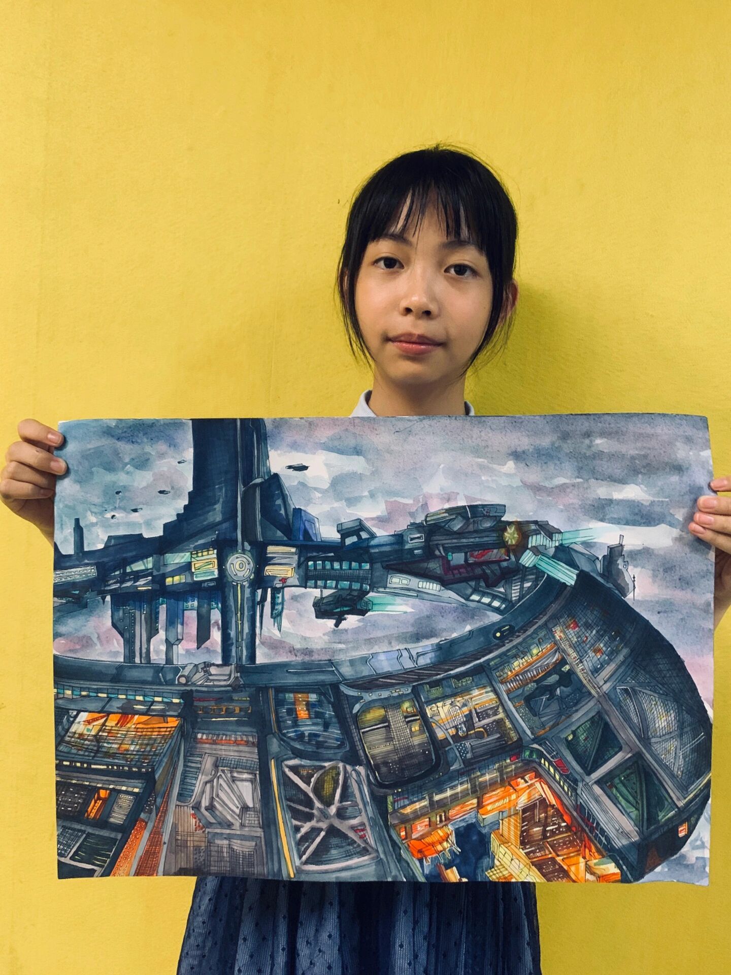 六年级科幻画,大家意见意见画得怎么样?