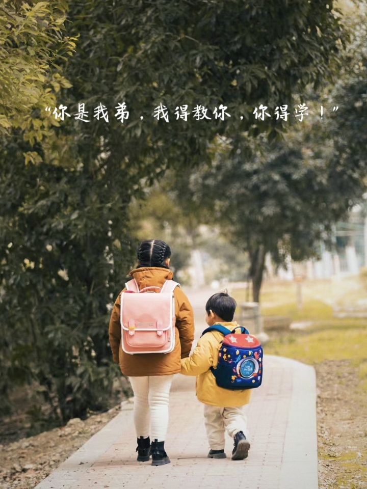 " 小时候姐姐保护弟弟的图片和说说感谢弟弟图片姐弟相互扶持,互相
