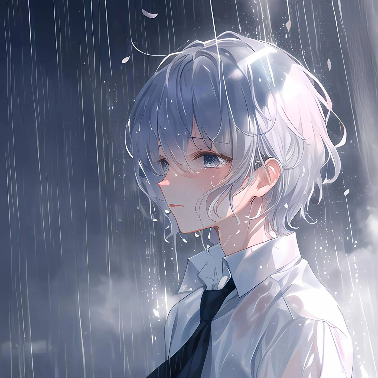 哭泣的雨夜丨清冷系男生头像