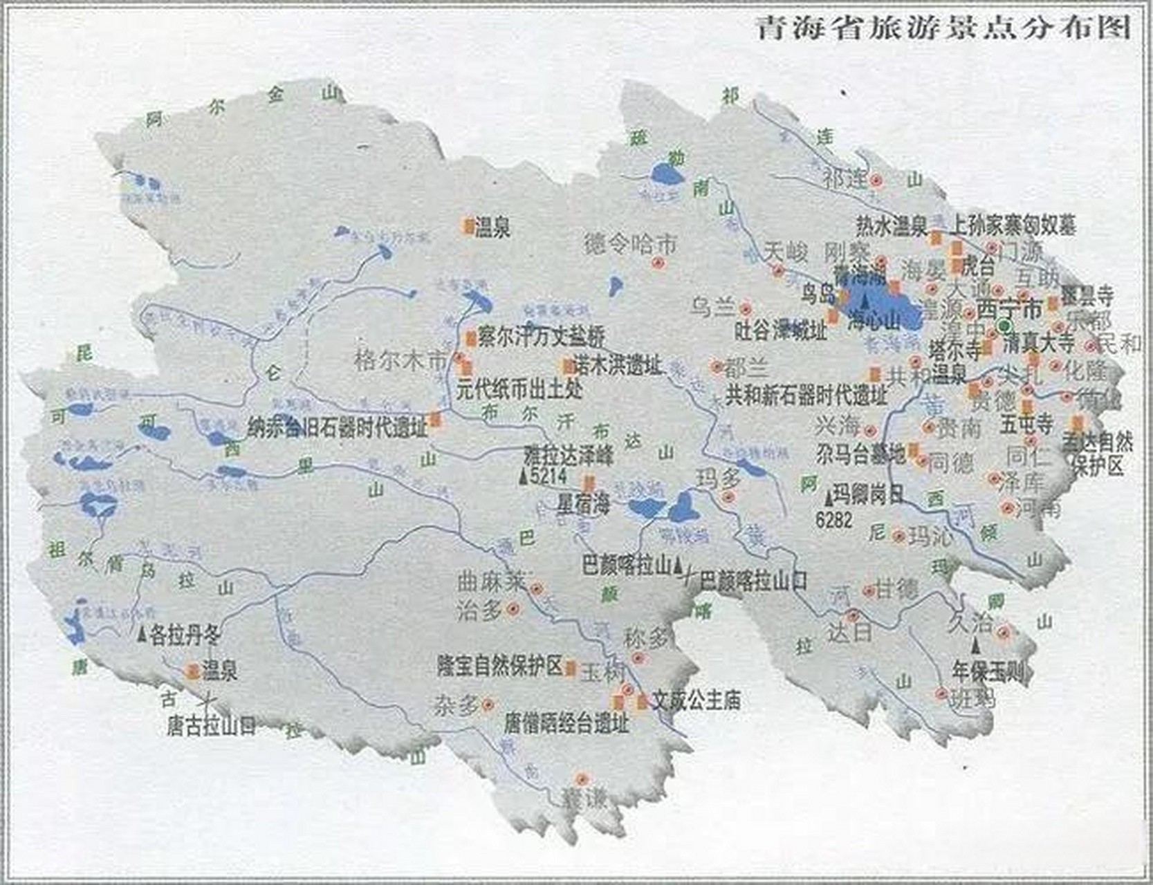 青海省地图真的很像一只小白兔呀,青海湖就像小白兔眼睛.