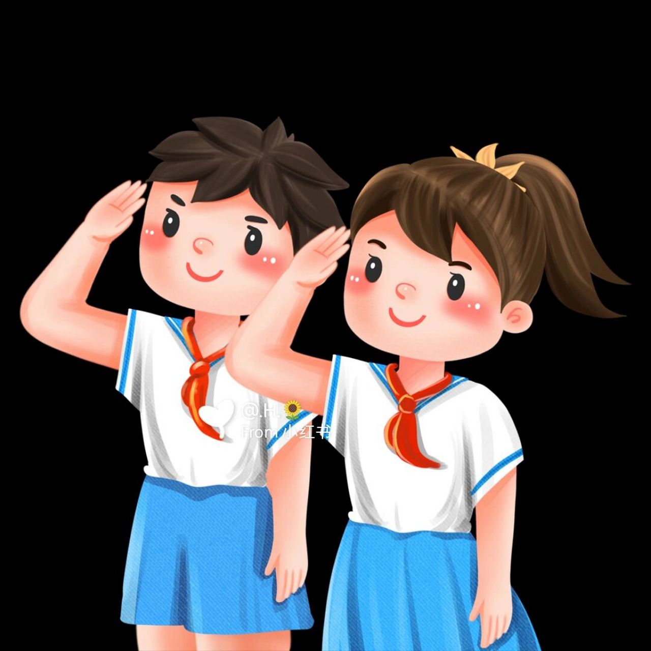 免抠素材‖人物素材‖节日少先队员敬礼 今天在看到插画的同时,也看到