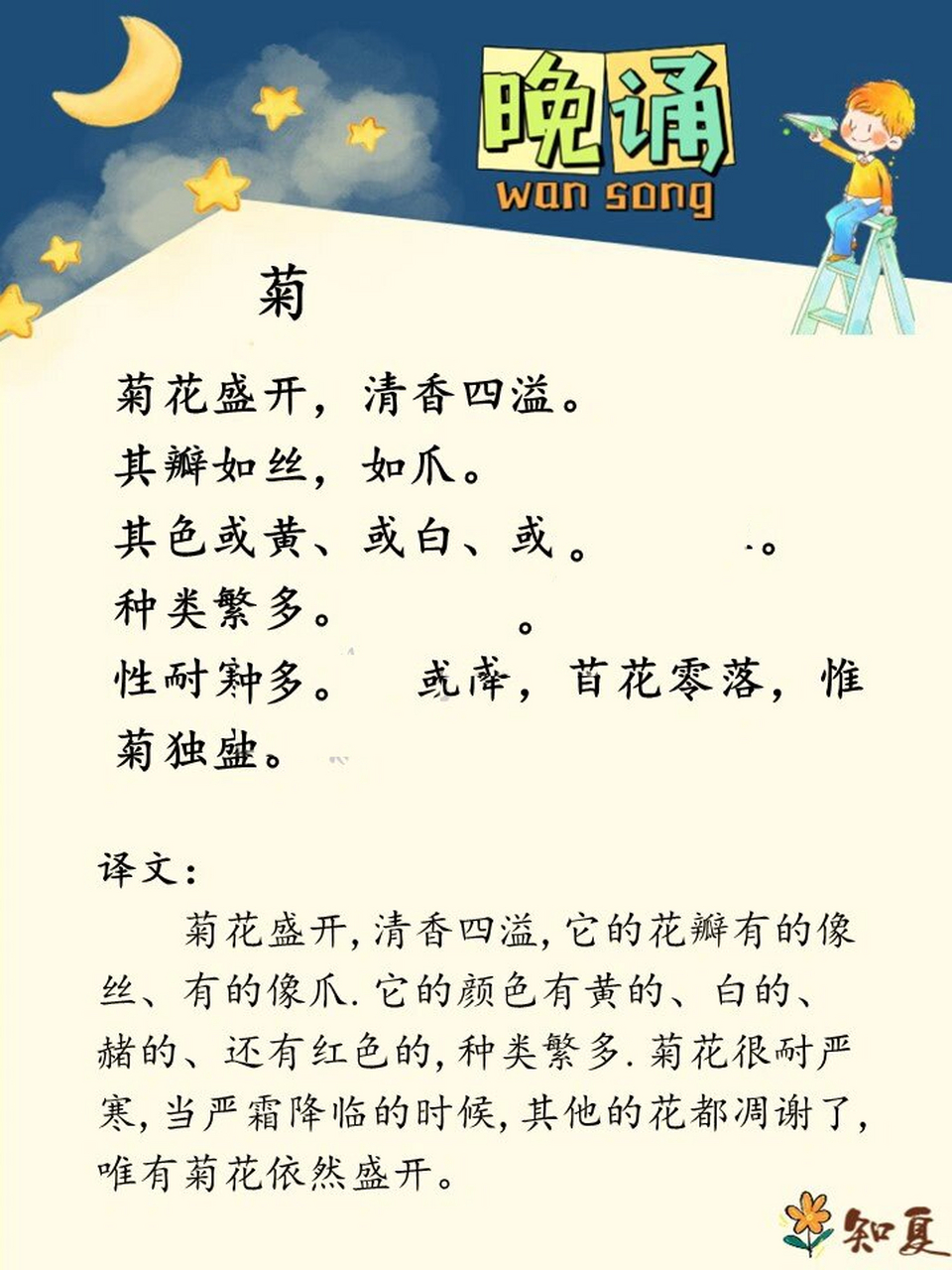 小古文菊带拼音版图片