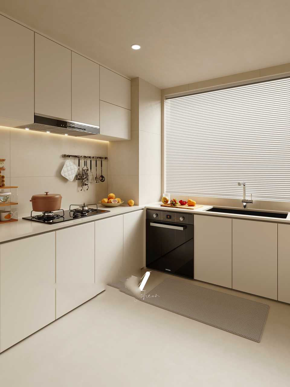 上海全屋定制|奶油风极简厨房7815又心动了6015 今天给大家