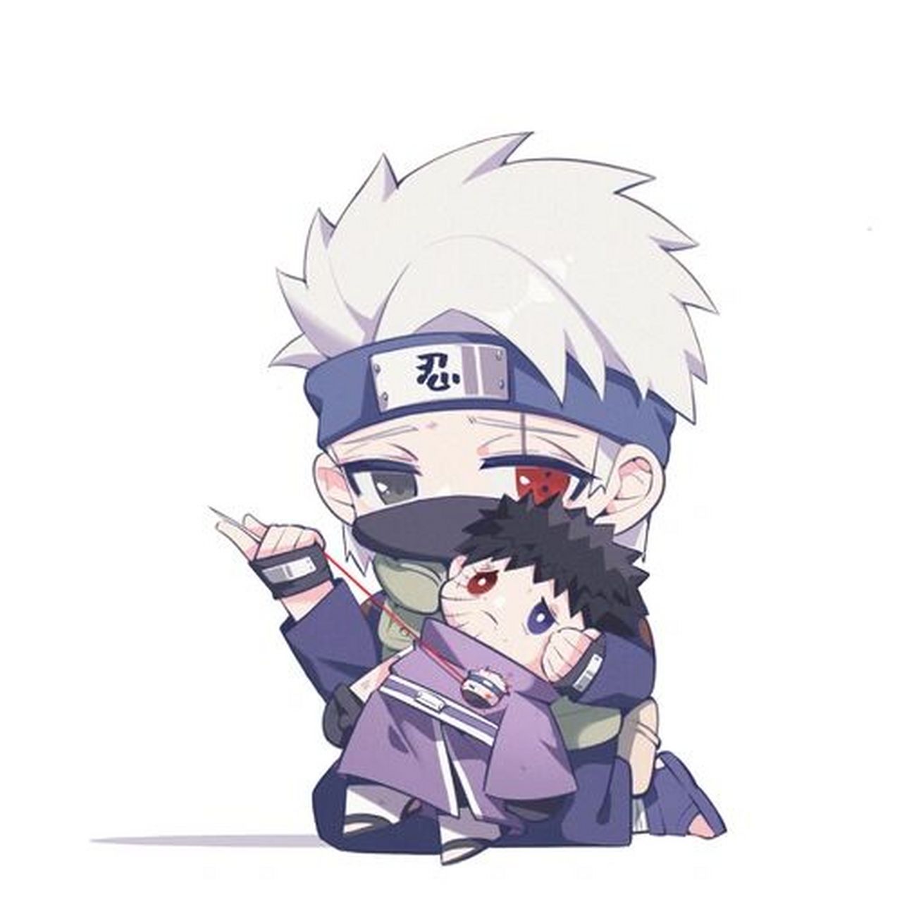 这几张卡卡西和带土好可爱!卡带?还是带卡?