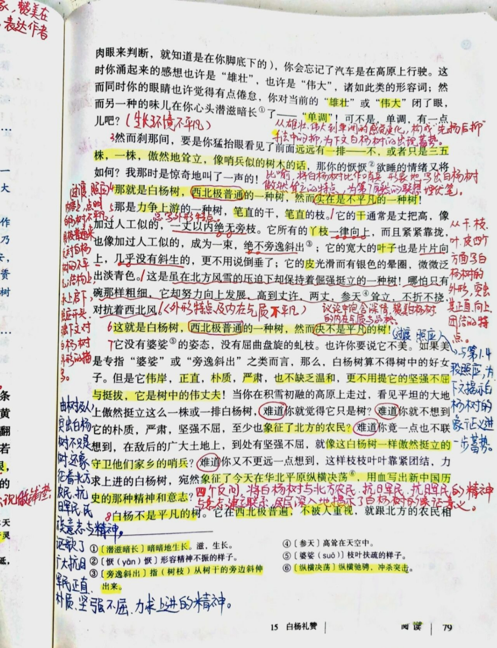 八上语文备课笔记之《白杨礼赞》 本文是一篇托物言志的散文,借白杨树
