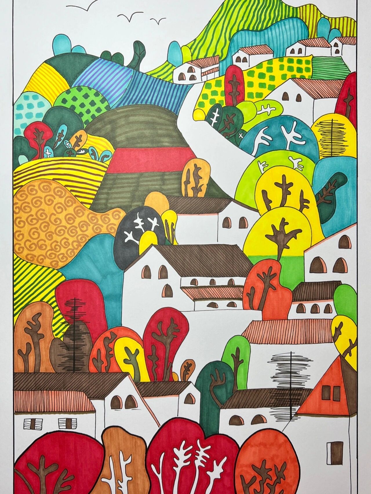 风景马克笔绘画作品