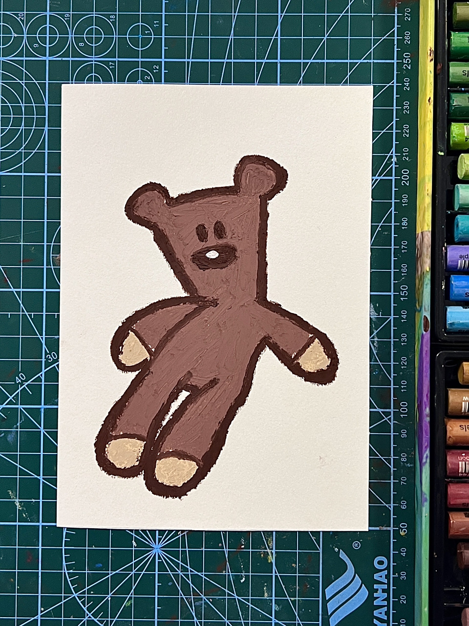 78泰迪熊78简笔画油画棒临摹手绘 是憨豆先生的泰迪熊也