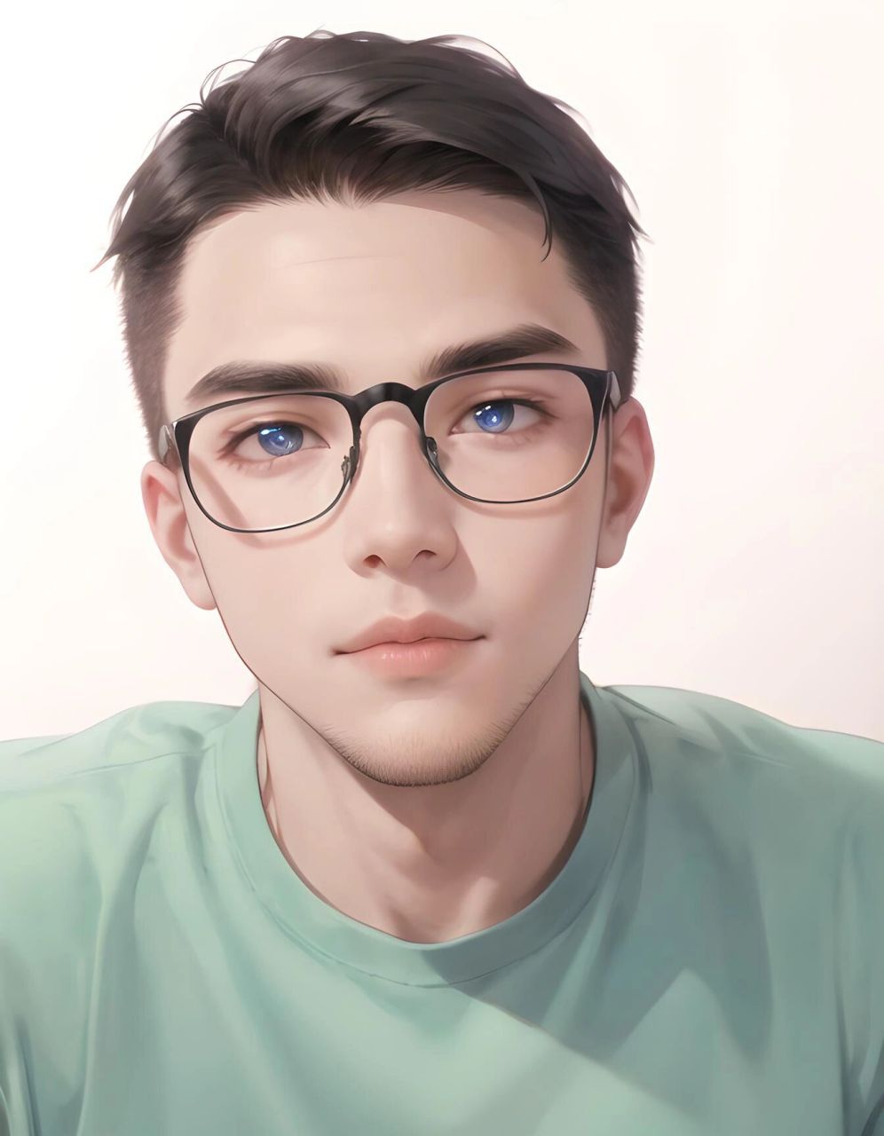 头像定制 眼镜短发 戴眼镜的男孩头像定制      现在定制越来越难啦