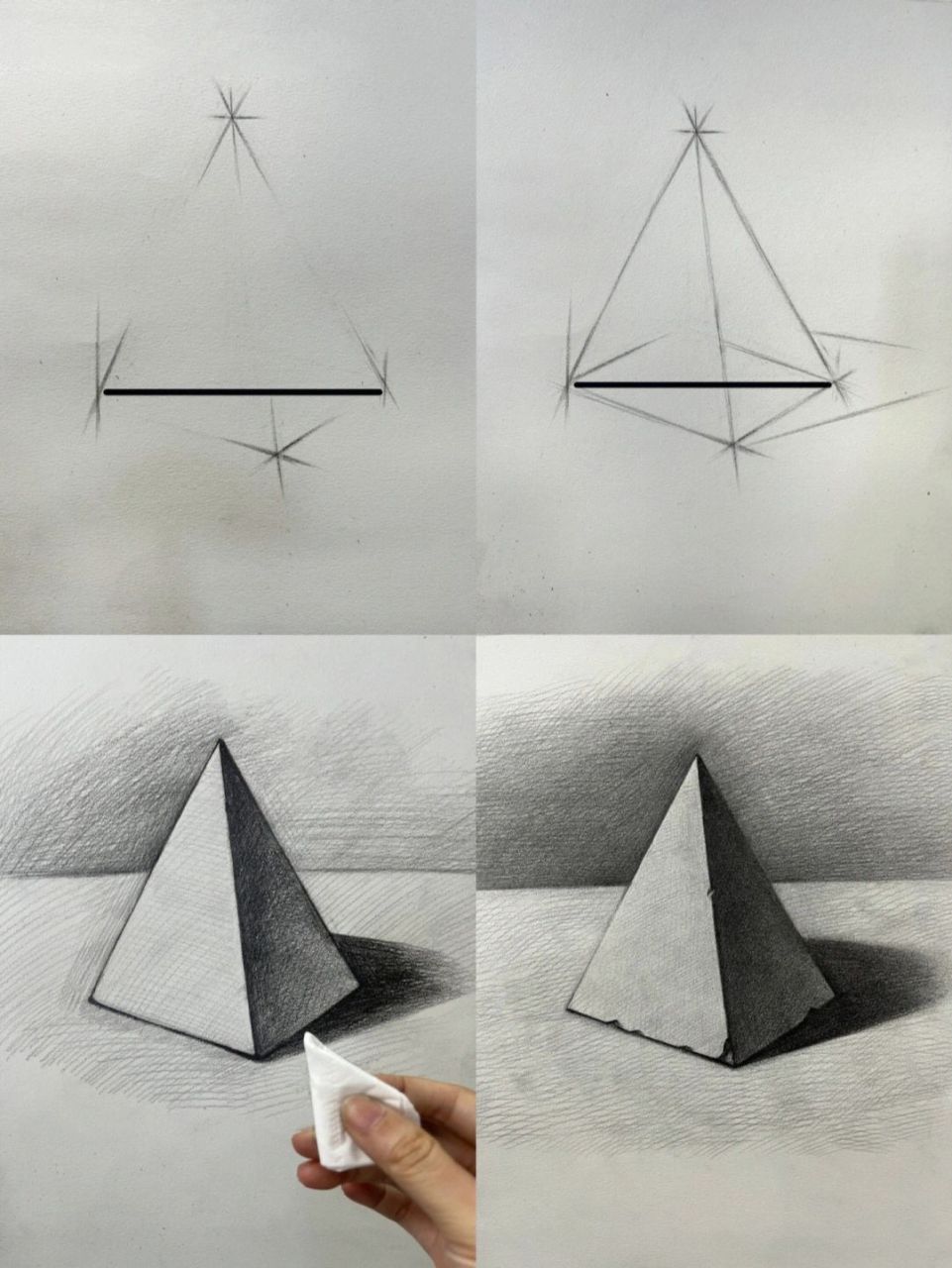 三角体素描图片步骤图片