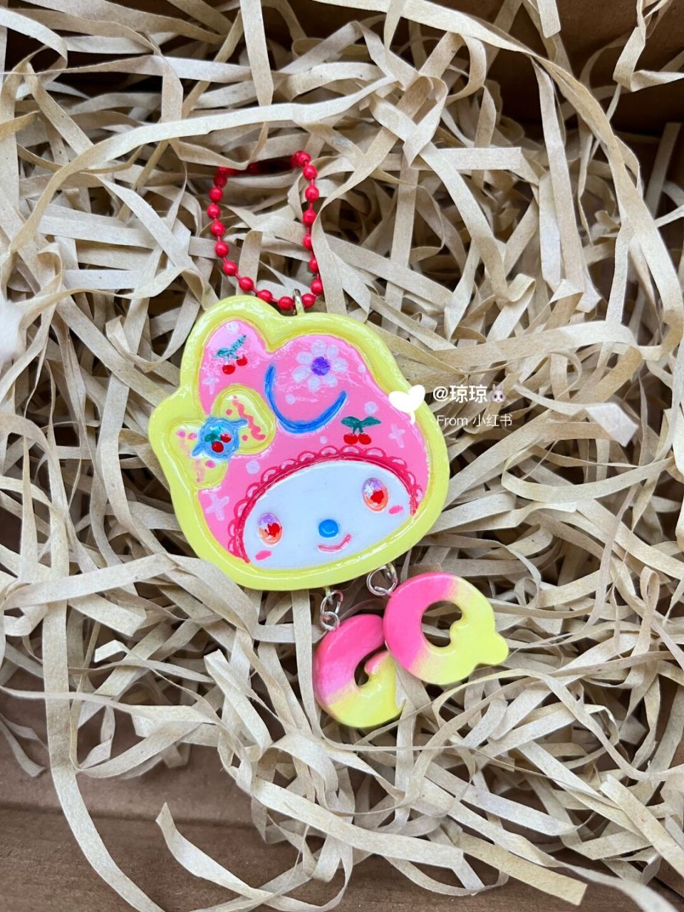 石塑粘土美乐蒂姓名牌 被小姐妹喜欢的,粉粉嫩嫩姓名牌,真的好看#石塑