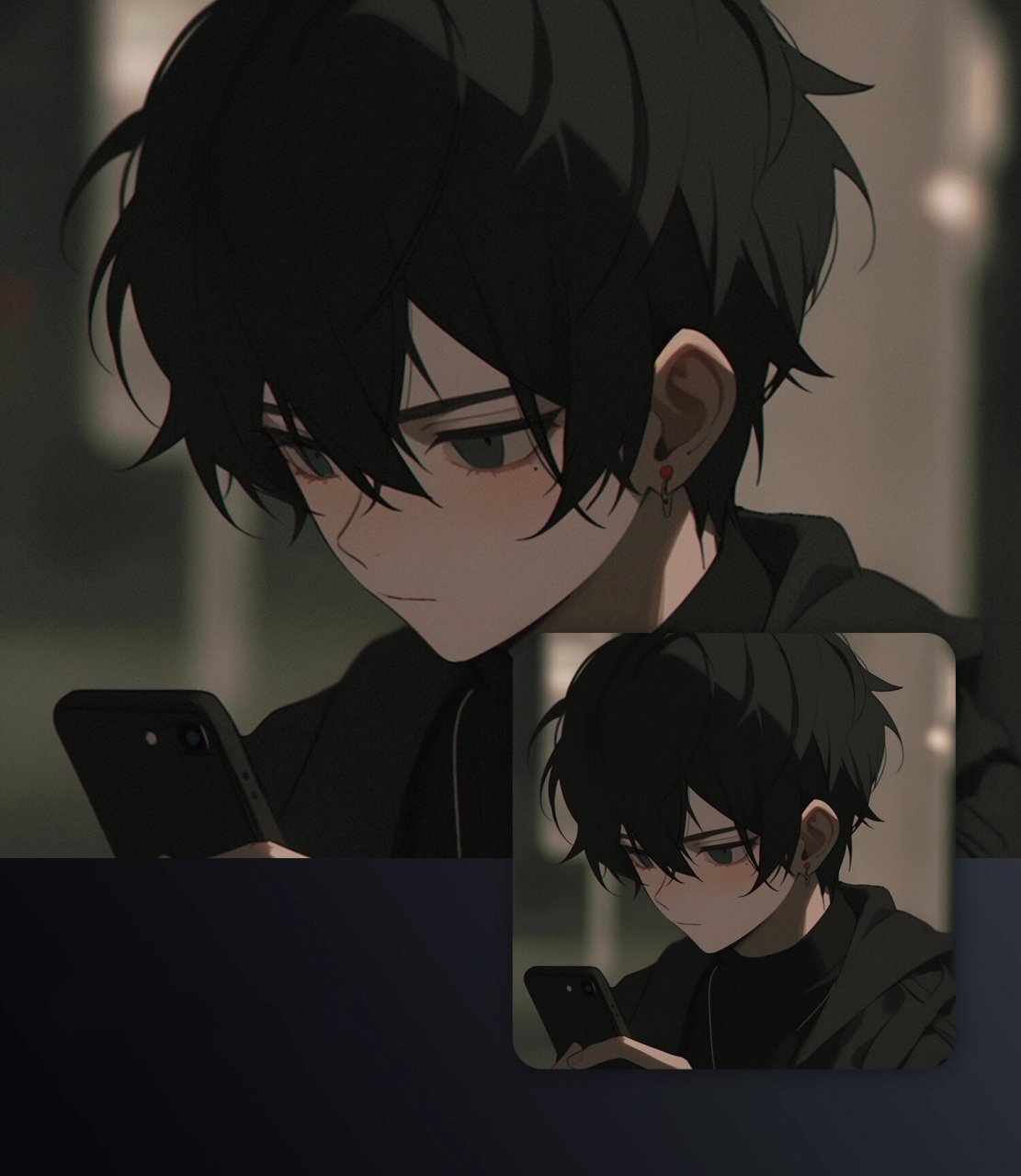 深夜emo系列|男生头像 隔着屏幕也很想你 	 心情是灰色的,没有收到你