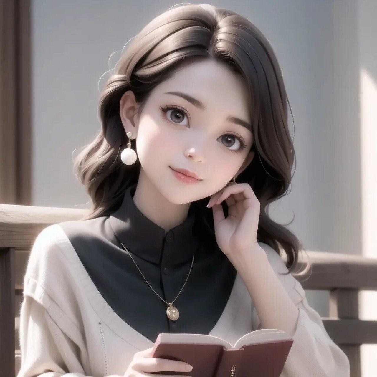 正在看书的女生头像分享96是才女呀98