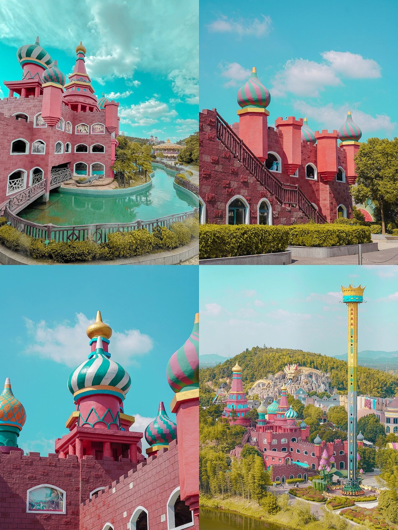 南京粉色城堡乐园.万亩跨山童话森林高空栈桥 .