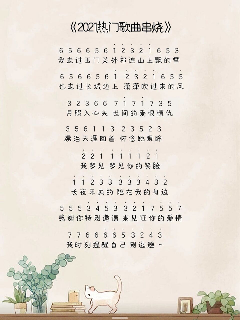 拇指琴简谱分享|2021年度热门歌曲串烧 2021年这些热歌你都听过嘛?