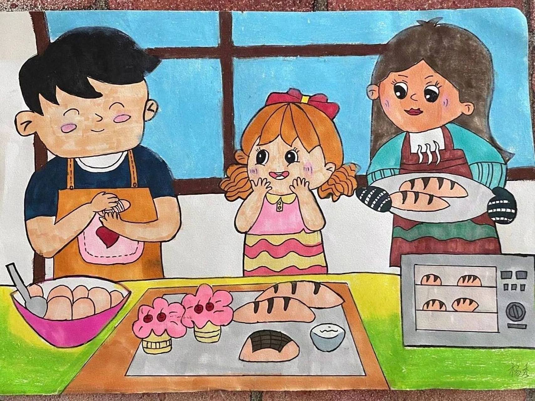 儿童画《我的爸爸妈妈》