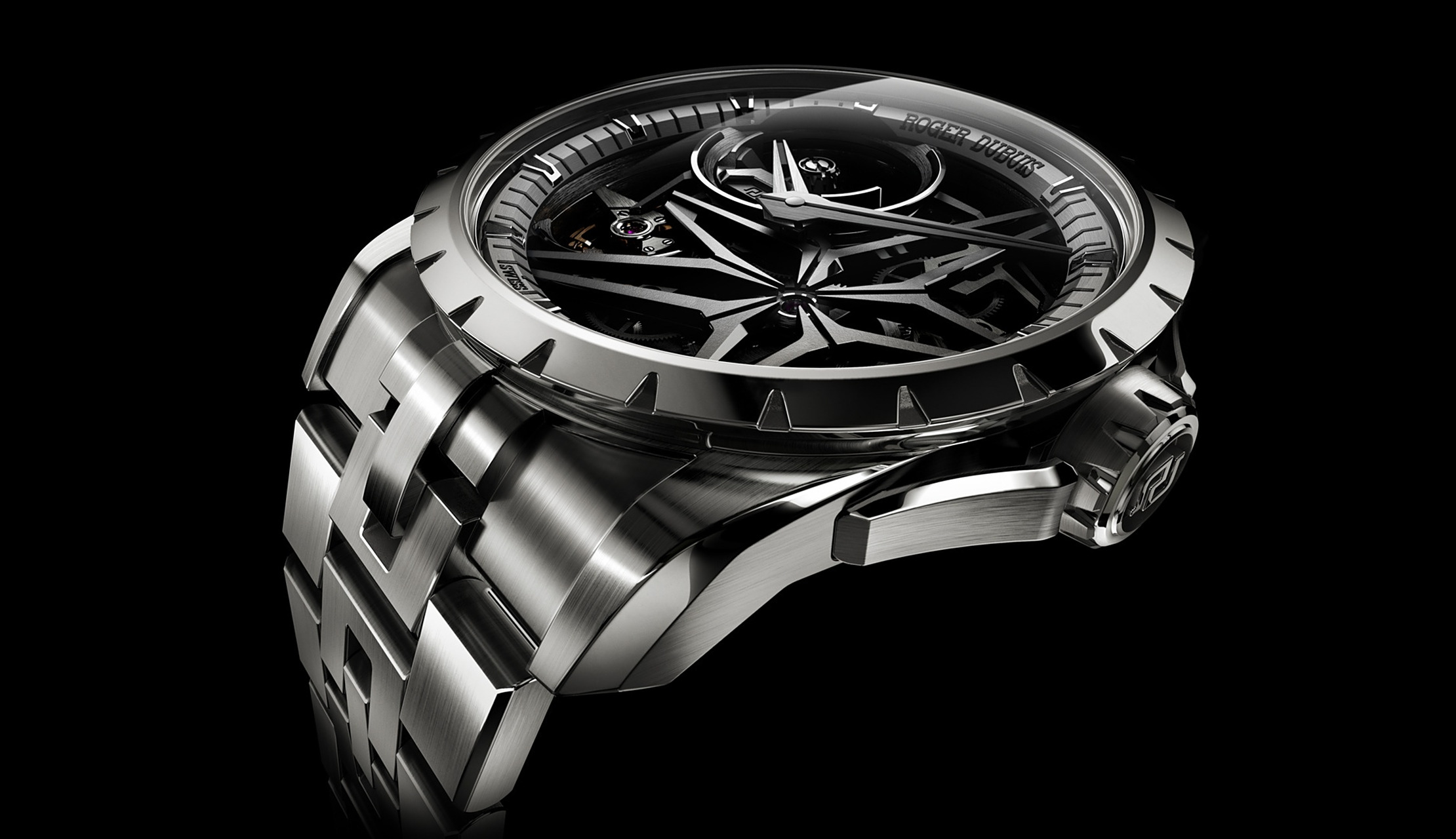 罗杰杜彼rogerdubuis 全新力作-#王者系列#星际镂空钛合金链带腕表