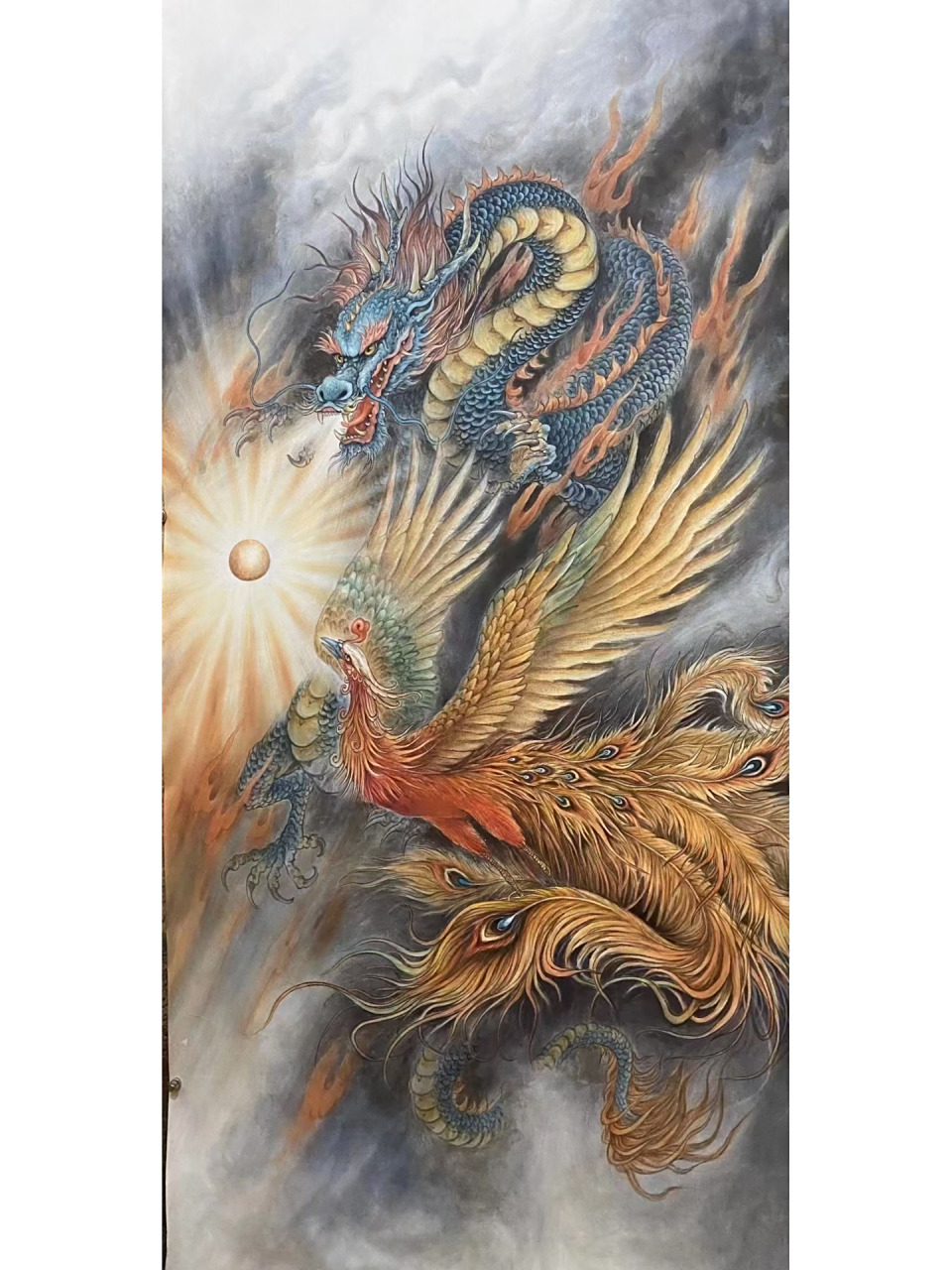 龙凤呈祥,陈念岗工笔国画作品 龙凤呈祥,陈念岗工笔国画作品,收藏请