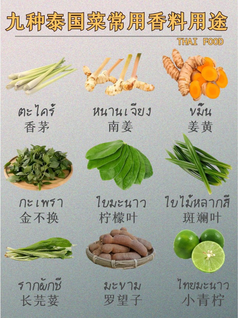 带你们认泰国菜常用香料 04对泰餐感兴趣的小伙伴们都知道,泰国菜是