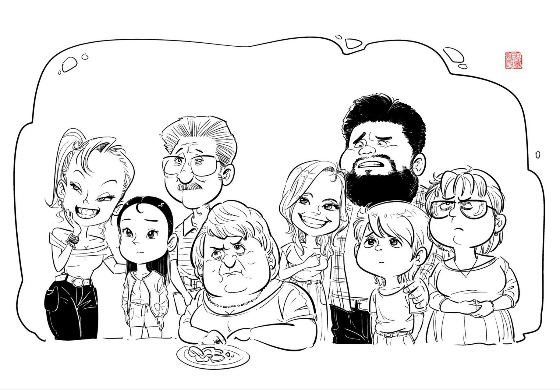 漫画人物群像一幅 #画画的日常# #小4漫画# #漫画##影视##插图