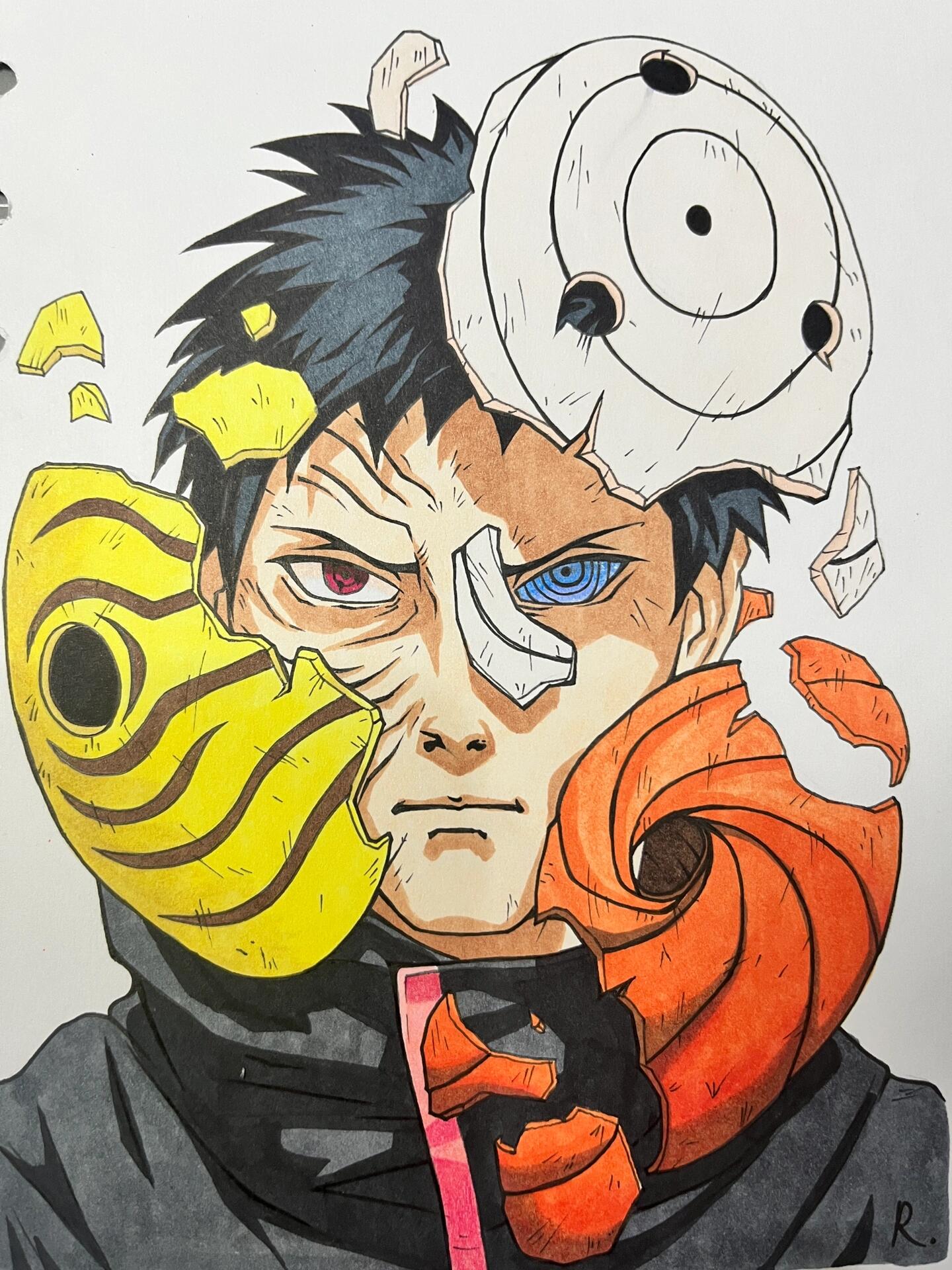 【火影忍者】破面带土·手绘过程