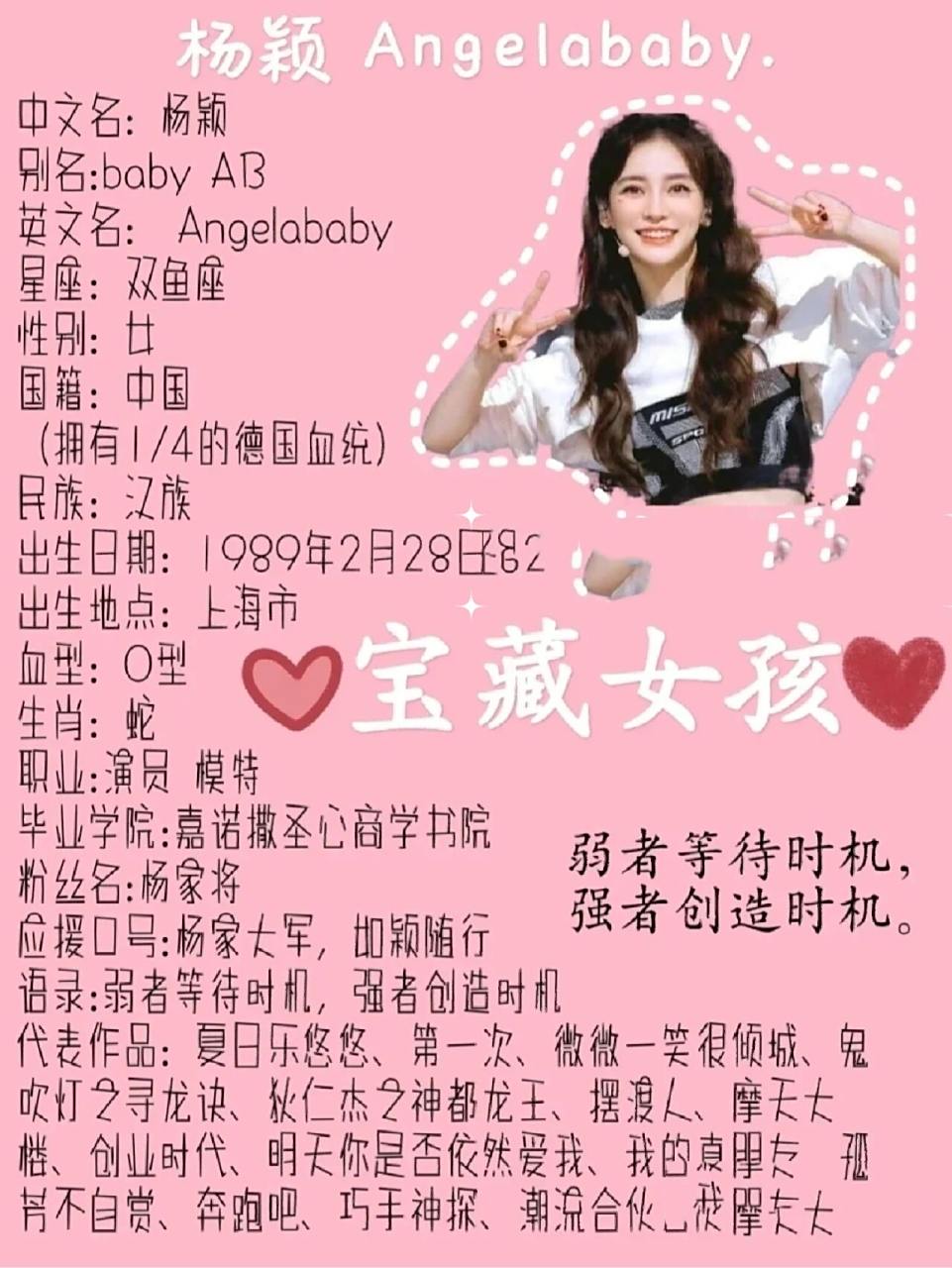 杨颖个人资料(杨家将们 请签收 哦)