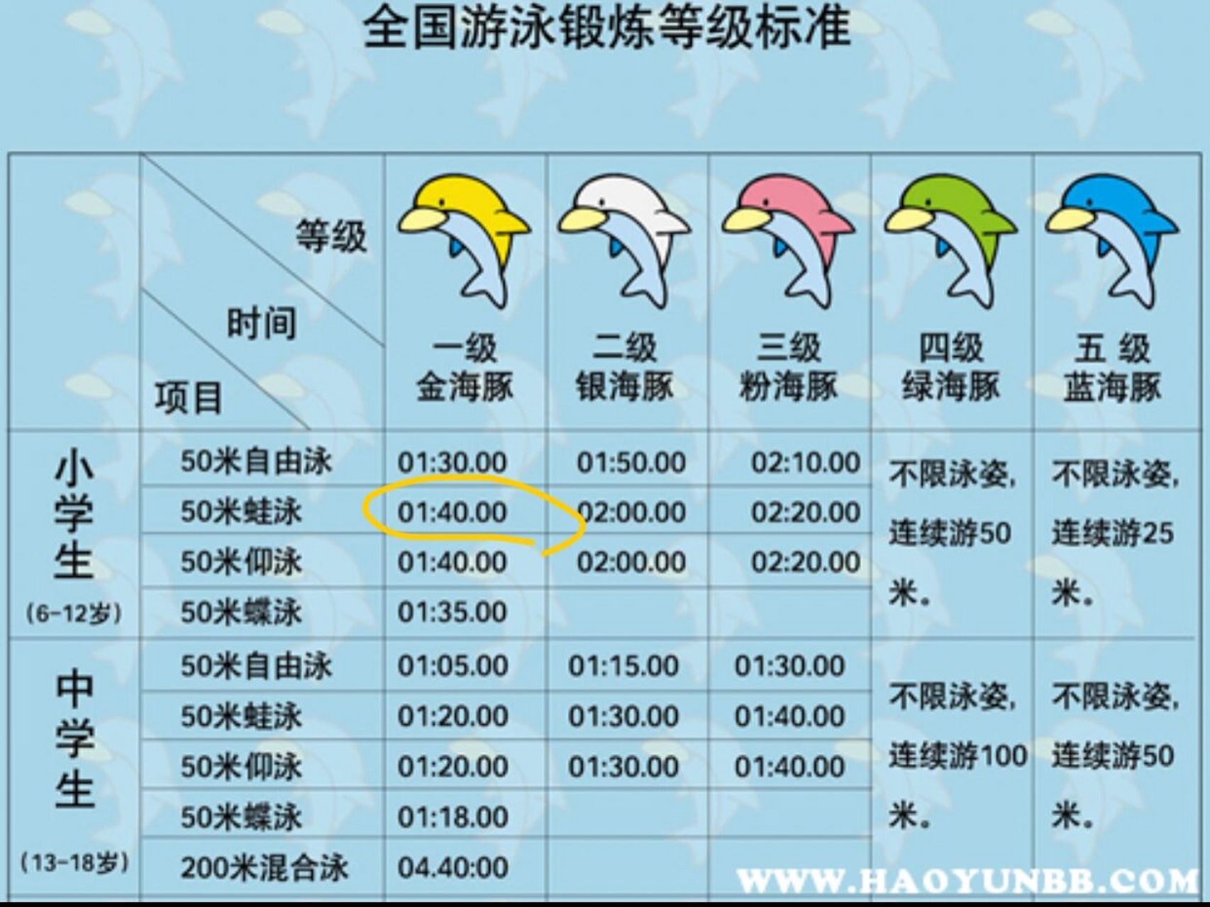 35分 小学生一级金海豚?
