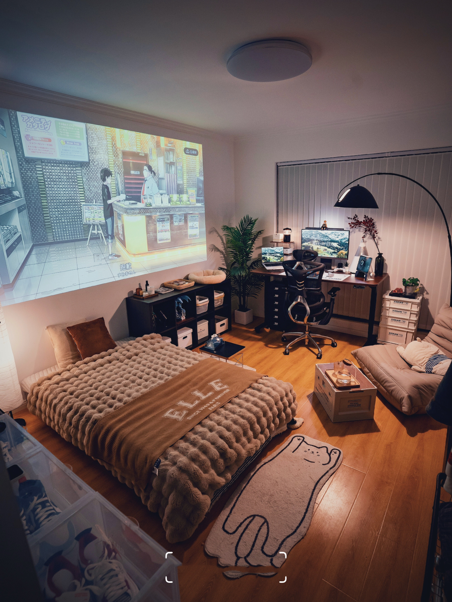 温馨男生卧室|夜晚投影下的氛围感生活95