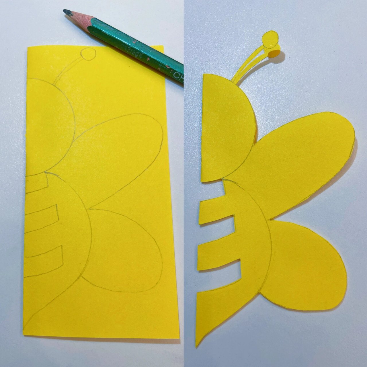 手工对折剪纸-小蜜蜂93 蜂儿诗 杨万里 蜂儿不食人间仓,玉露为酒花