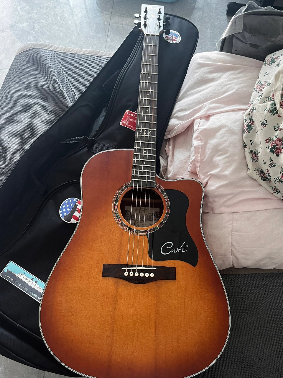 出九成新吉他 德国cate卡特吉他 cate 卡特 qm -714英格曼云杉 1400买