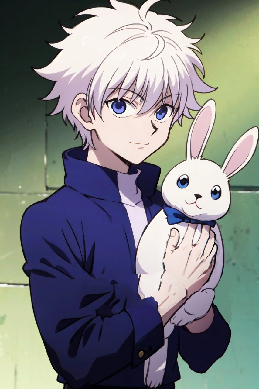 "94奇犽超温柔怀抱猫猫~全职猎人奇犽壁纸          奇犽老公太帅啦